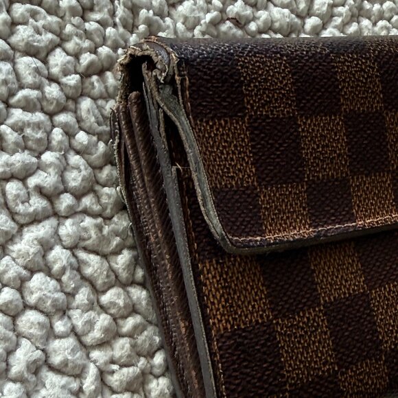AS-IS Louis Vuitton Wallet Damier Portefeuille Sarah Long Wallet Bag Authentic - Picture 8 of 11
